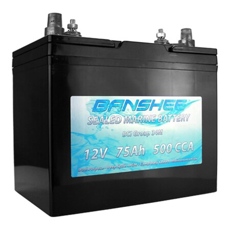 Plugit Group 34 Deep Cycle Sealed AGM Marine Battery PL3352802